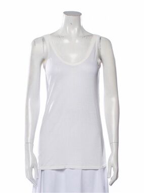 The Row White V-Neck Sleeveless Tank